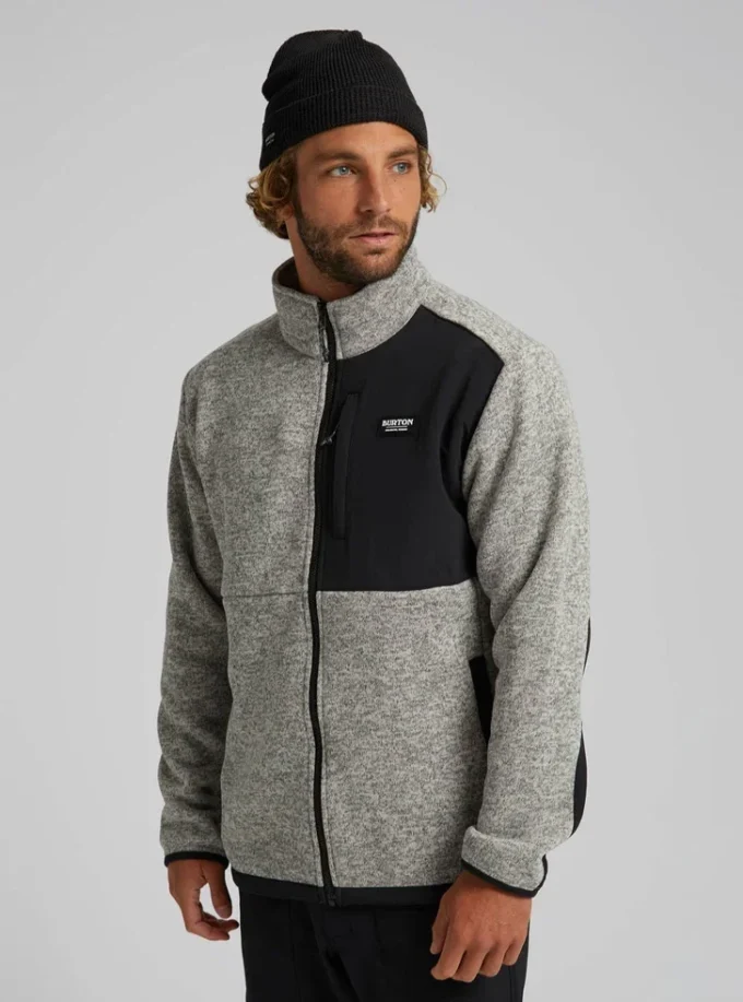 Maglione Burton Hayrider da uomo in pile con zip integrale Maglione Burton Hayrider da uomo in pile con zip integrale