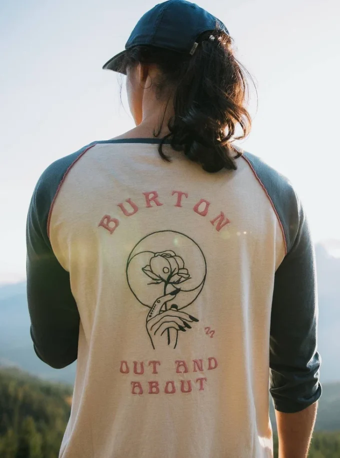 T-shirt raglan Burton Caratunk da donna